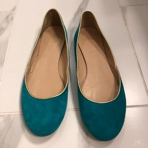 Teal J.Crew ballerina style shoes